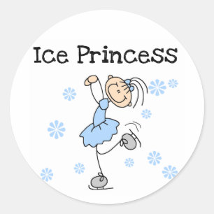 Eis-Skaten-Prinzessin Tshirts und Geschenke Runder Aufkleber