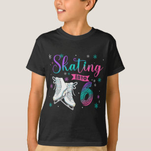 Eis Skaten Rolling 6. Geburtstagsparty Girl Family T-Shirt