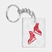 Eis Skaten Schlüsselanhänger - Rote Sterne Geboren (Vorderseite links)