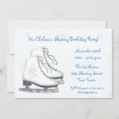 Eis-Skaten, Schneeflocken, Einladung (Vorderseite)