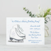 Eis-Skaten, Schneeflocken, Einladung (Stehend Vorderseite)