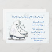 Eis-Skaten, Schneeflocken, Einladung (Vorne/Hinten)