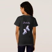 Eis Skaten T - Shirt Figur Skate lila Kristalle (Schwarz voll)