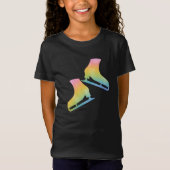 Eis Skaten T - Shirt Figur Skate Regenbogenrosa (Vorderseite)