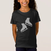 Eis Skaten T - Shirt Figur Skate Silber Glitzer (Vorderseite)
