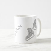 Eis Skaten Tasse Figur Skate Paar Silber Glitzer (VorderseiteRechts)