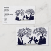 Eis-Skaten-Teich - Silhouette Visitenkarte (Vorne/Hinten)