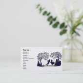 Eis-Skaten-Teich - Silhouette Visitenkarte (Stehend Vorderseite)