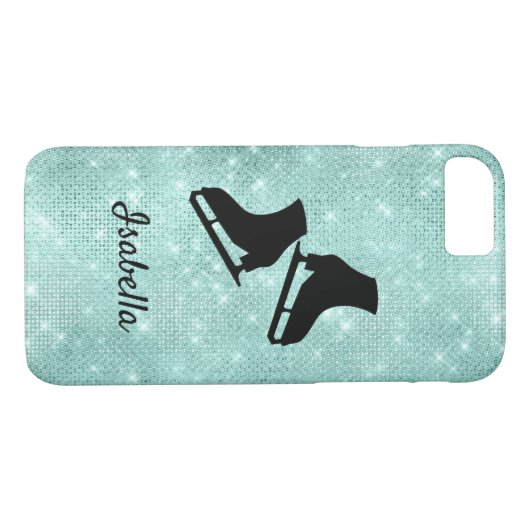 Eis Skaten Telefongehäuse Eis Skate Türkis Funkeln Case-Mate iPhone Hülle (Rückseite (Horizontal))