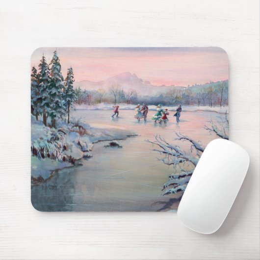 EIS-SKATEN u. SCHNEEFLOCKEN durch SHARON SHARPE Mousepad (Mit Mouse)