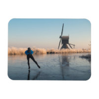Eis-Skaten über Windmühle und Rechteckmagnet
