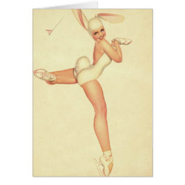 Eis-Skaten Vintager Pinup in Rabbit Kostüm
