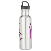 Eis Skaten Wasserflasche Herzschlag rosa bis rot Edelstahlflasche (Rückseite)
