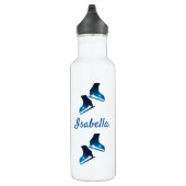 Eis Skaten Wasserflasche Skate blaue Sterne Edelstahlflasche (Rechts)