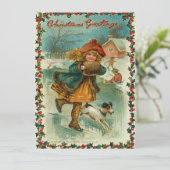 Eis-Skaten-Weihnachtskarte Feiertagskarte (Stehend Vorderseite)