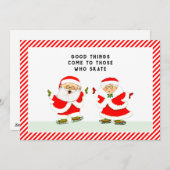 Eis-Skaten Weihnachtskarten Feiertagskarte (Vorne/Hinten)