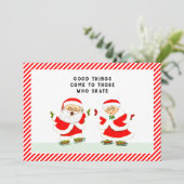 Eis-Skaten Weihnachtskarten Feiertagskarte (Stehend Vorderseite)