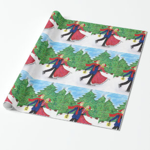 Eis-Skaten-Weihnachtsverpackungs-Papier Geschenkpapier