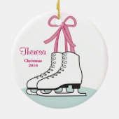 Eis-Skaten-Weihnachtsverzierung Keramikornament (Hinten)
