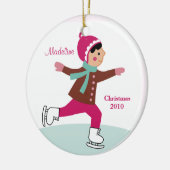 Eis-Skaten-Weihnachtsverzierung Keramikornament (Links)