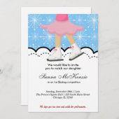 Eis-Skaten-Wettbewerb (blau) Einladung (Vorne/Hinten)