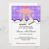 Eis-Skaten-Wettbewerb (Lila) Einladung (Vorne/Hinten)