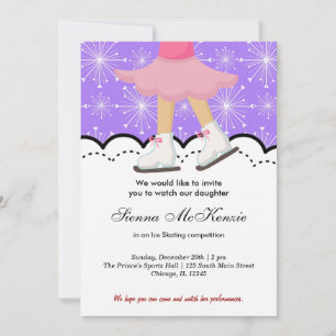 Eis-Skaten-Wettbewerb (Lila) Einladung