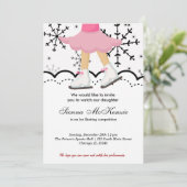 Eis-Skaten-Wettbewerb (weiß) Einladung (Stehend Vorderseite)