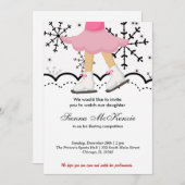 Eis-Skaten-Wettbewerb (weiß) Einladung (Vorne/Hinten)