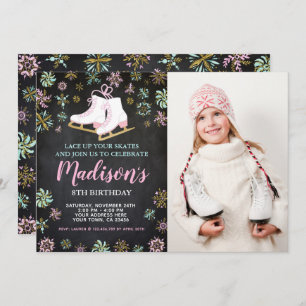 Eis-Skaten, Wintermärchenland mit Foto Einladung