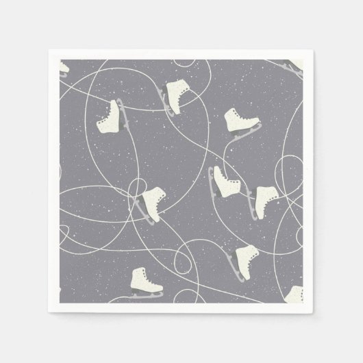 Eis Skaten zeigt Markierungen Graues weißes Muster Serviette (Vorderseite)