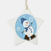 Eis-Skatensnowman-Verzierung Keramik Ornament (Rechts)