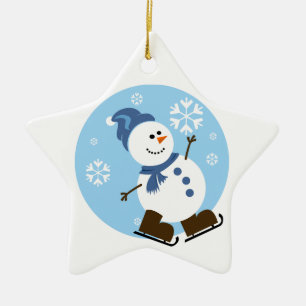 Eis-Skatensnowman-Verzierung Keramik Ornament