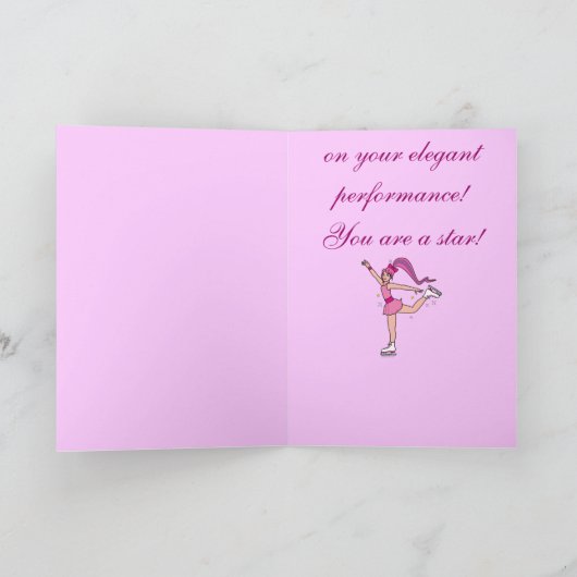 Eis-Skater-Glückwünsche: Sie sind ein Stern! Karte (Innenseite)