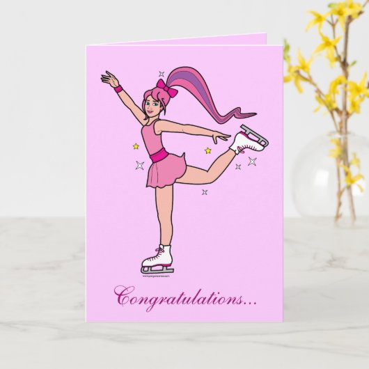 Eis-Skater-Glückwünsche: Sie sind ein Stern! Karte (Gelbe Blume)