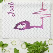 Eis Skater Handtuchhalterung mit rosa bis roten St Geschirrtuch (Gefaltet)