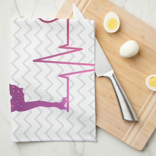 Eis Skater Handtuchhalterung mit rosa bis roten St Geschirrtuch (Viertel Falte)