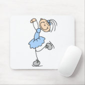 Eis-Skater-Mädchen in blauem Mousepad (Mit Mouse)