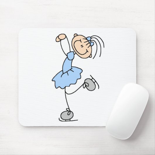 Eis-Skater-Mädchen in blauem Mousepad (Mit Mouse)