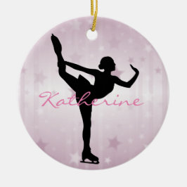 Eis Skater Rosa Sterne Ornament