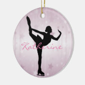 Eis Skater Rosa Sterne Ornament (Links)