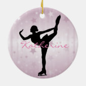 Eis Skater Rosa Sterne Ornament (Hinten)