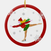 Eis-Skater-Verzierung Keramik Ornament (Hinten)