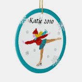 Eis-Skater-Verzierung Keramikornament (Rechts)