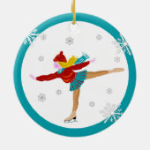 Eis-Skater-Verzierung Keramikornament (Hinten)