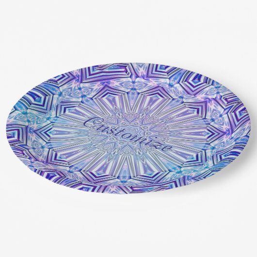 Eis Star Kaleidoskop Musterpapiere Teller 2 (Schrägansicht)