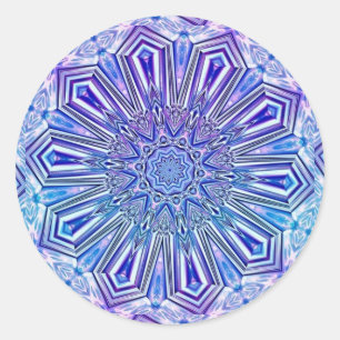 Eis-Stern-Kaleidoskop-Muster-Aufkleber Runder Aufkleber