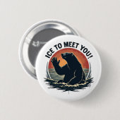 Eis, um dich zu treffen Eisbären Weihnachtsgeschen Button (Vorne & Hinten)