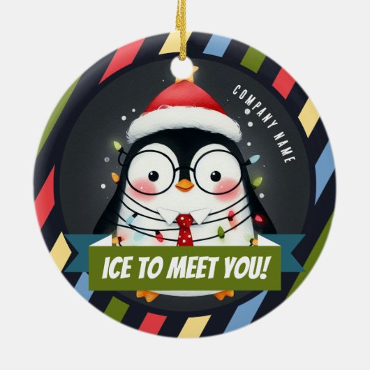 Eis um dich zu treffen! Temp - Weihnachten im Büro Keramik Ornament (Hinten)