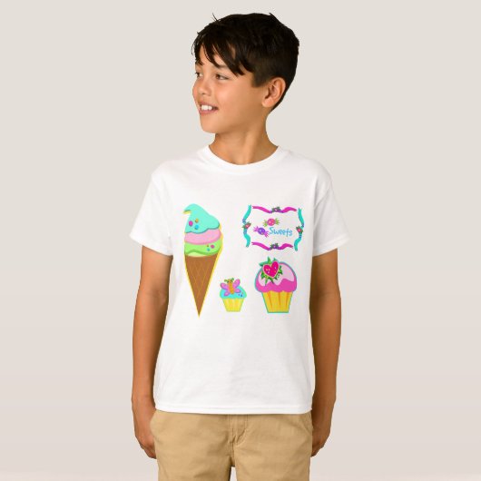 Eis und Cupcakes T-Shirt (Vorne ganz)